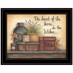 "Heart of the Home" By Mary June, Ready to Hang Framed Print, Black Frame