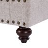 61" Chenille modern Upholstered Sofas Love Seater with Nails and Armrests (White)
