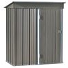 TOPMAX Patio 5ft Wx3ft. L Garden Shed, Metal Lean-to Storage Shed with Lockable Door, Tool Cabinet for Backyard, Lawn, Garden, Gray