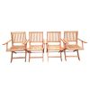 Foldable Patio Dining Set, 4 Folding Chairs, Indoor and outdoor universal, Teak