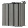 TOPMAX Patio 5ft Wx3ft. L Garden Shed, Metal Lean-to Storage Shed with Lockable Door, Tool Cabinet for Backyard, Lawn, Garden, Gray