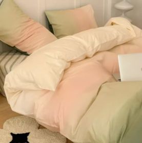 Simple Gradient Color Bed Four Sets Of Cotton Pure Cotton (Option: Pastel green-1.2m sheets 1.5m)