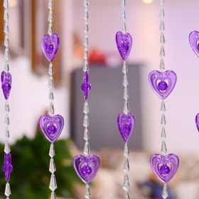 Household Plastic Crystal Acrylic Door Chain Decoration (Option: Transparent purple-100x90)
