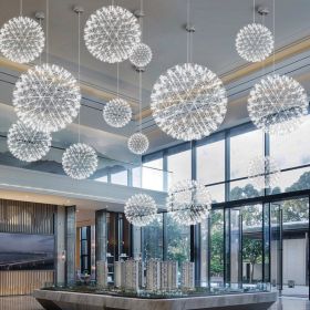 Spark Ball Restaurant Full Sky Star Chandelier (Option: Chromium warm light-20cm 12pcs lamp beads)