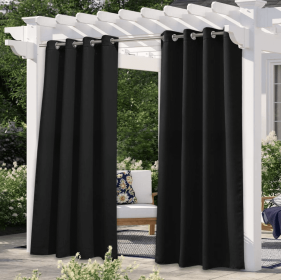 Solid Color Outdoor Waterproof And Sun Protection UV Protection High Precision Black Silk Shading Curtain (Option: Black-107 × 213cm)