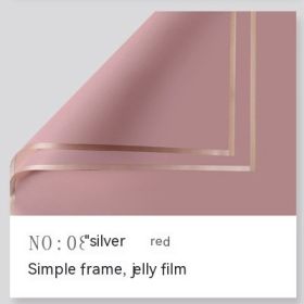 Phnom Penh Jelly Mask Printed Cellophane Flower Shop Plain Flowers Dacal Paper (Option: 08 Silver Red)