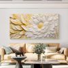 Hand Painted Oil Painting Original Blooming Flower Oil Painting on Canvas Abstract White Floral Painting Modern Living room Wall Decor