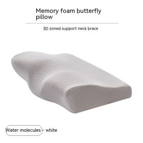 Memory Cotton Slow Rebound Butterfly Shaped Pillow Cervical Health Care (Option: Water molecule white-50x30x10x6cm with lining)