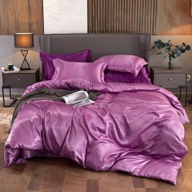 Ice Four-piece Set Cool Bare Sleeping Real Silk Quilt Cover Sheets (Option: Cameo Brown-6 Style)